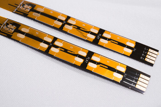 Mua Sản xuất LED trọn gói: Thiết kế PCB linh hoạt, Bảng đèn viền nội thất ô tô lấp đầy tường 2835 RGB Bo mạch mạch FPC hai lớp, màng vàng hai mặt, chữ trắng, bề mặt mạ vàng bo mạch màu vàng online manufacture